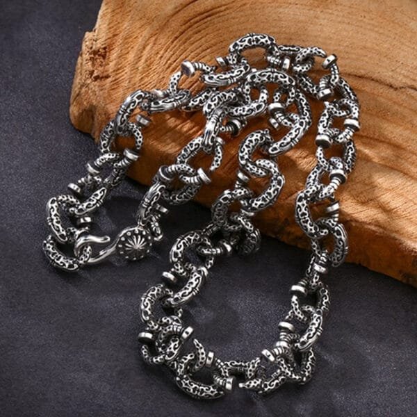 Men's Sterling Silver Nail Link Chain 18"-24" - Image 4