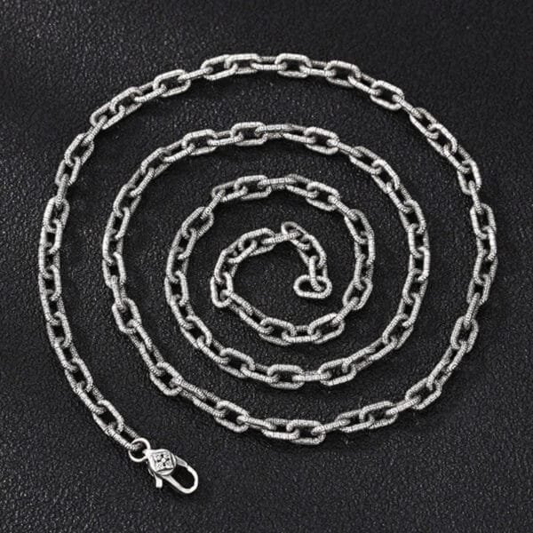 5.5mm Men's Sterling Silver Oriental Pattern Oval Link Chain 20??-28?? - Image 5