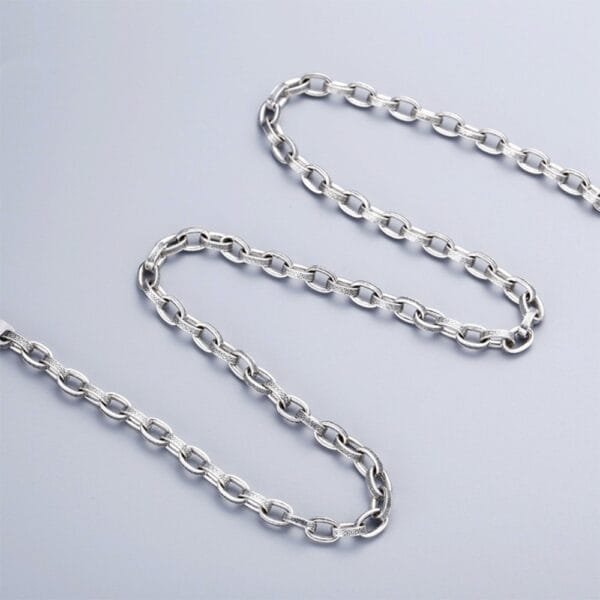 5.5 mm Men's Sterling Silver Oriental Pattern Oval Link Chain 20??-26" - Image 6