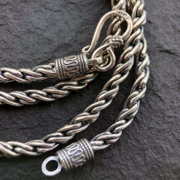 4.5 mm Men's Sterling Silver Rope Chain 18"-24" - Image 3