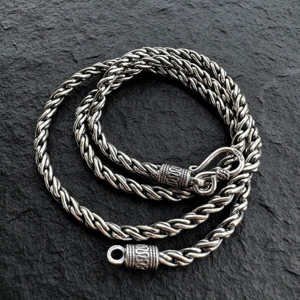 4.5 mm Men's Sterling Silver Rope Chain 18"-24" - Image 4