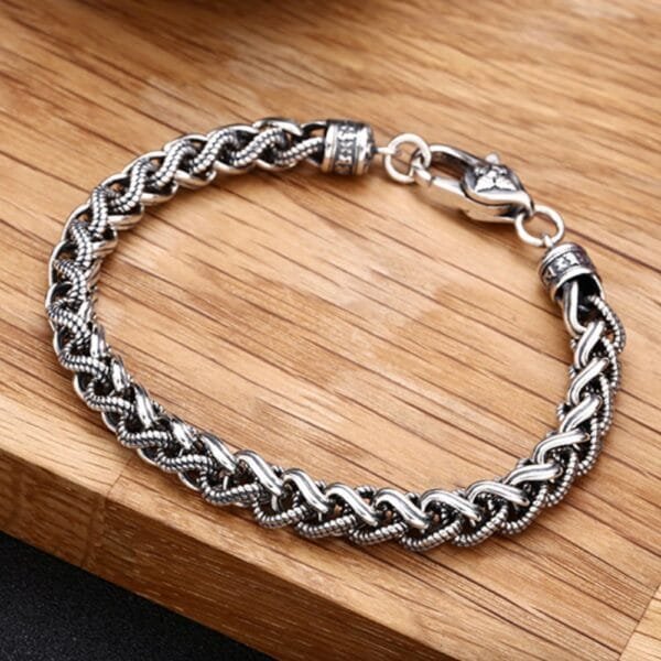 Men's Sterling Silver Rope Chain Bracelet - Image 2