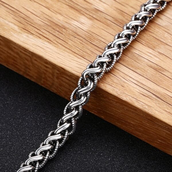 Men's Sterling Silver Rope Chain Bracelet - Image 3