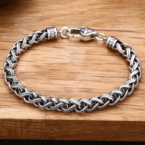 Men's Sterling Silver Rope Chain Bracelet - Image 5