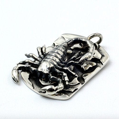 Men's Sterling Silver Scorpion Tag Necklace - Image 2