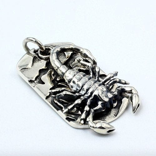 Men's Sterling Silver Scorpion Tag Necklace - Image 3