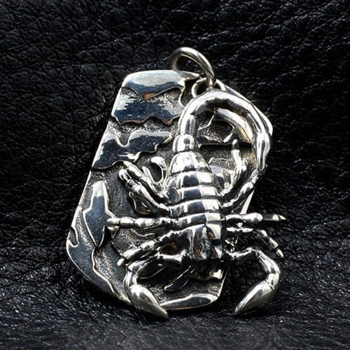 Men's Sterling Silver Scorpion Tag Necklace - Image 5