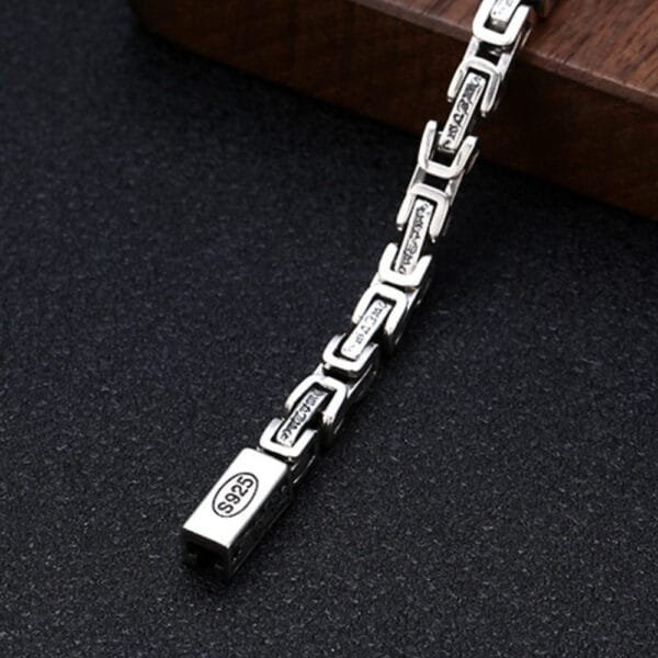5 mm Men's Sterling Silver Six True Words Mantra Square Byzantine Chain 20??-26?? - Image 7