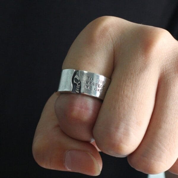 Men's Sterling Silver Skull Band Ring - Image 6