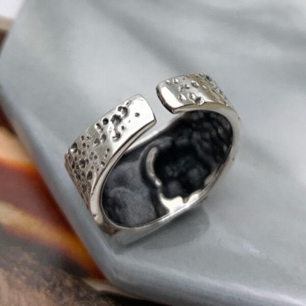 Men's Sterling Silver Skull Signet Ring - Image 3