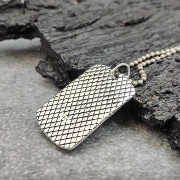 Men's Sterling Silver Skulls Tag Necklace - Image 4