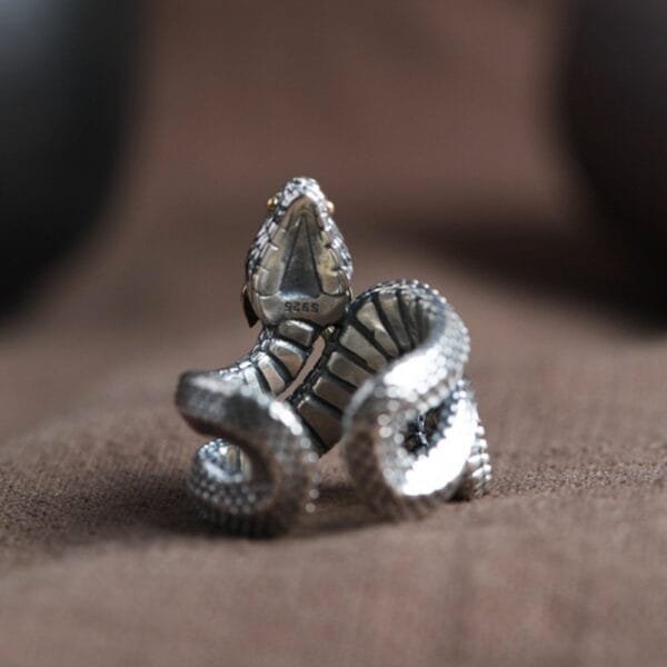 Men's Sterling Silver Snake Ring - Image 4