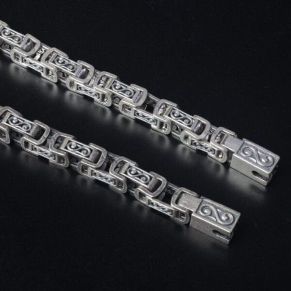 Men's Sterling Silver Square links Bracelet - Image 3