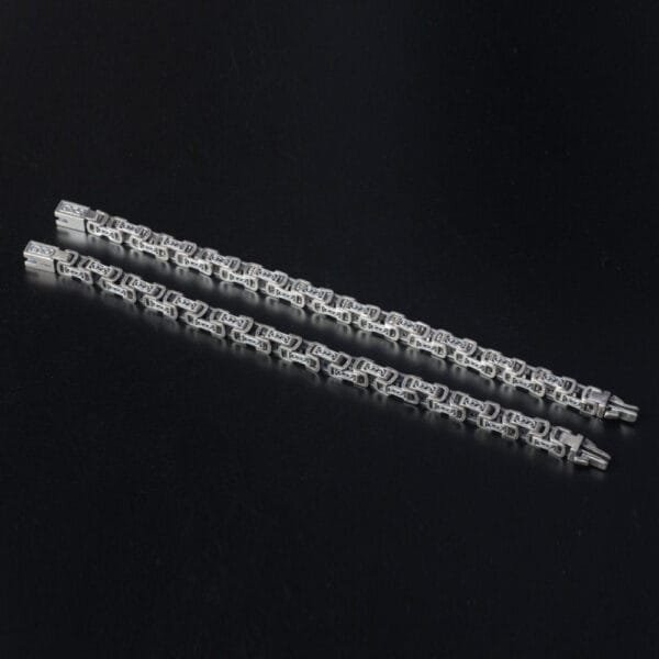 Men's Sterling Silver Square links Bracelet - Image 5
