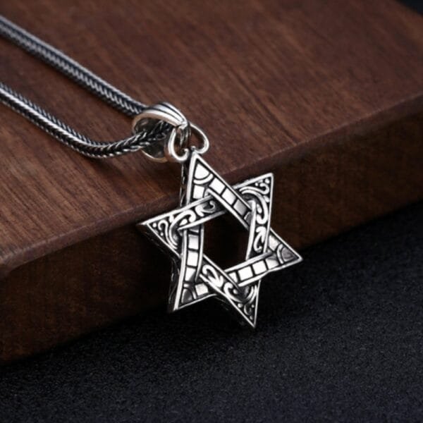 Men's Sterling Silver Star of David Necklace - Image 2