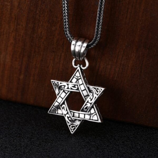 Men's Sterling Silver Star of David Necklace - Image 3