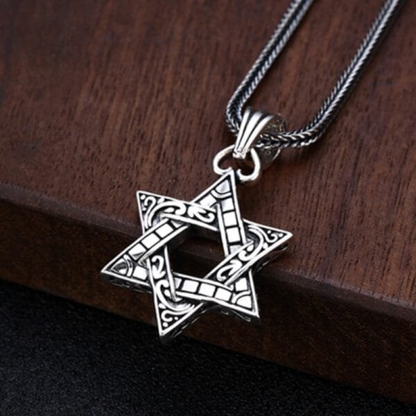 Men's Sterling Silver Star of David Necklace - Image 4