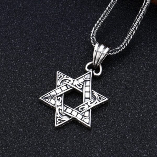 Men's Sterling Silver Star of David Necklace - Image 6