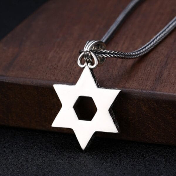 Men's Sterling Silver Star of David Necklace - Image 7