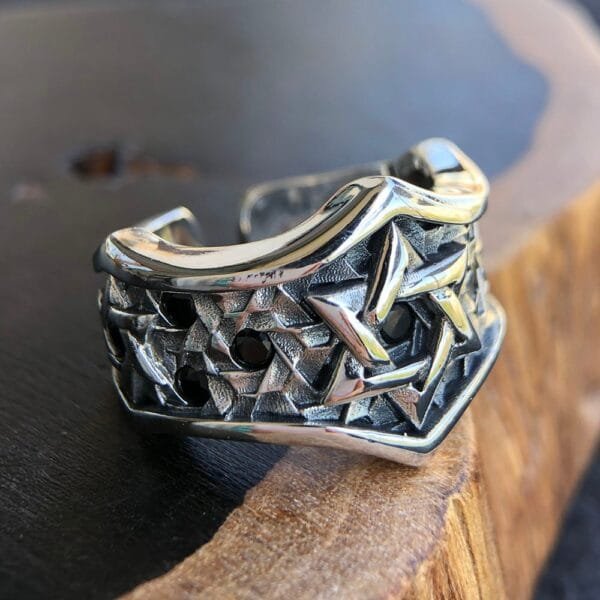 Men's Sterling Silver Star of David Ring - Image 3