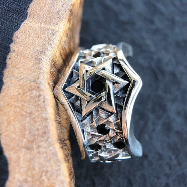 Men's Sterling Silver Star of David Ring - Image 4