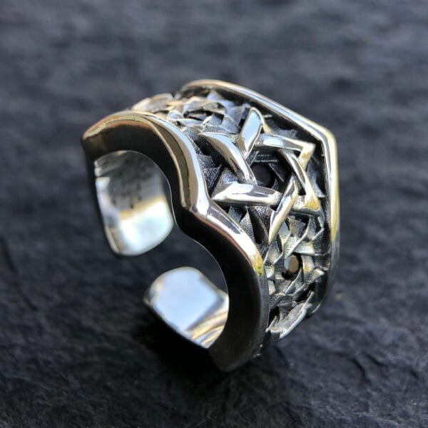 Men's Sterling Silver Star of David Ring - Image 6