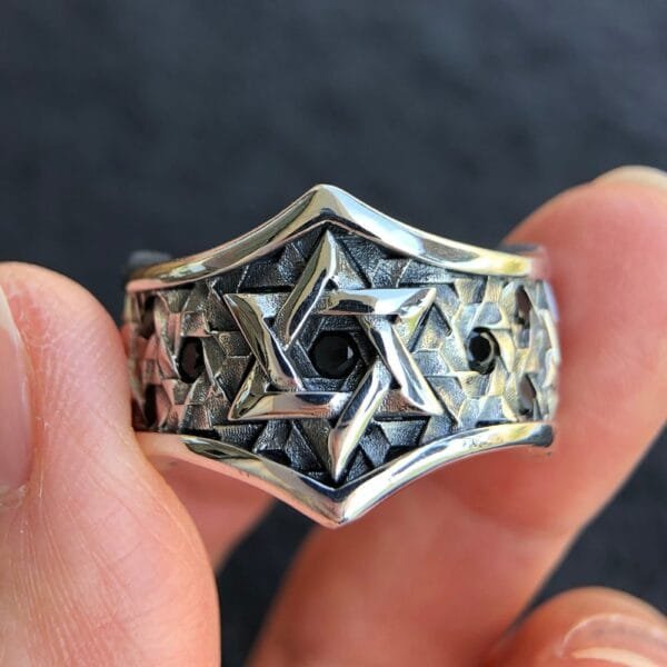 Men's Sterling Silver Star of David Ring - Image 8