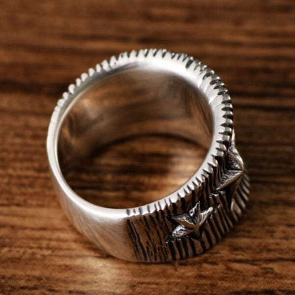 Men's Sterling Silver Stars Ring - Image 3