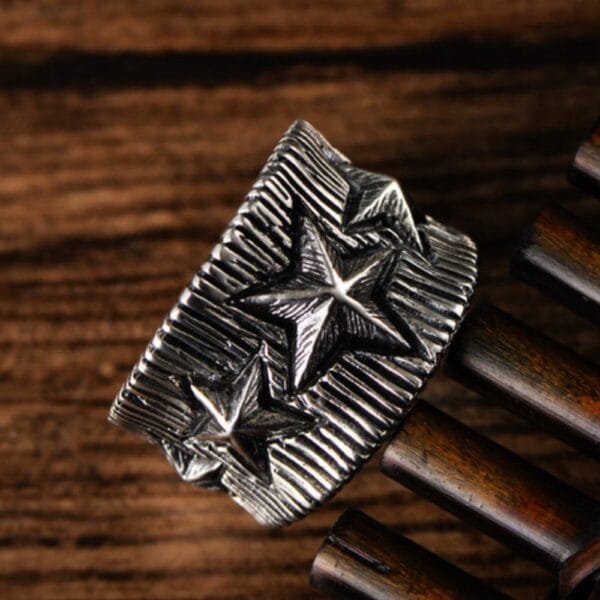 Men's Sterling Silver Stars Ring - Image 5