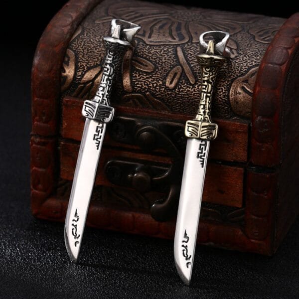 Men's Sterling Silver Sword Necklace - Image 2