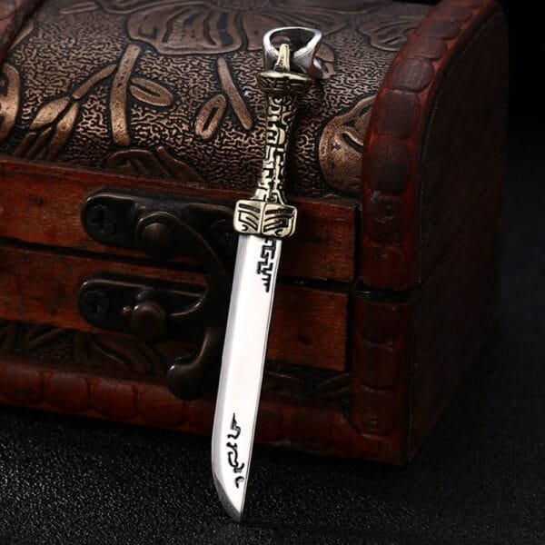 Men's Sterling Silver Sword Necklace - Image 4