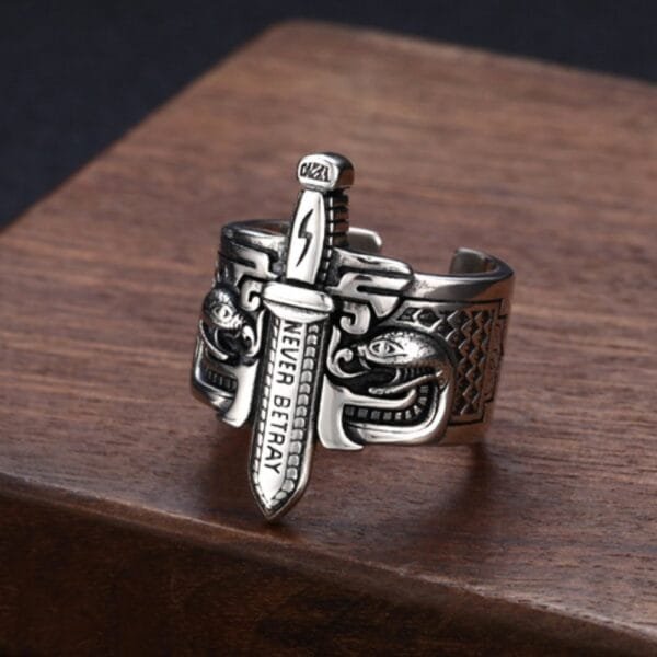 Men's Sterling Silver Sword Ring - Image 3