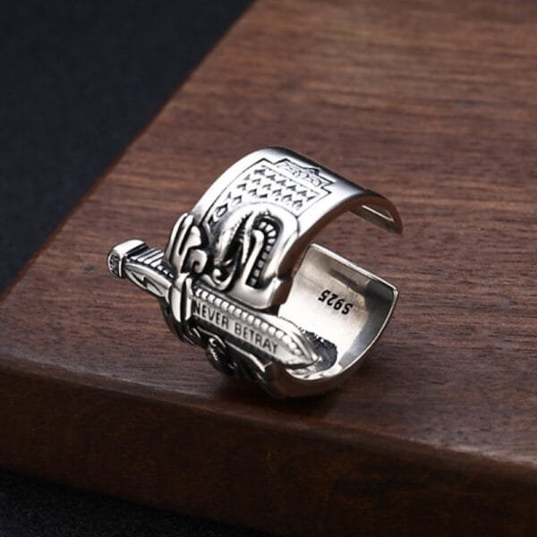 Men's Sterling Silver Sword Ring - Image 4
