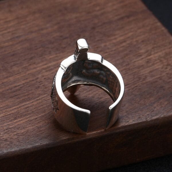 Men's Sterling Silver Sword Ring - Image 6