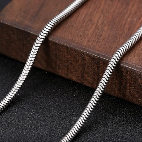 3 mm Men's Sterling Silver Vajra Clasp Snake Chain 20??-28?? - Image 5