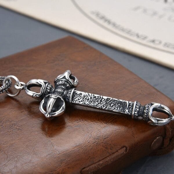 Men's Sterling Silver Vajra Necklace - Image 3