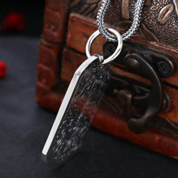 Men's Sterling Silver Vajra Tag Necklace - Image 4