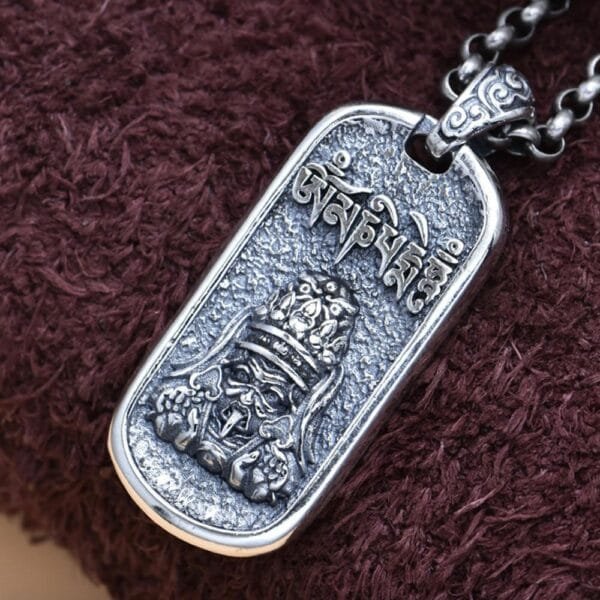 Men's Sterling Silver Zakiram Tibetan God of Wealth Necklace - Image 3