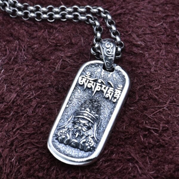 Men's Sterling Silver Zakiram Tibetan God of Wealth Necklace - Image 4