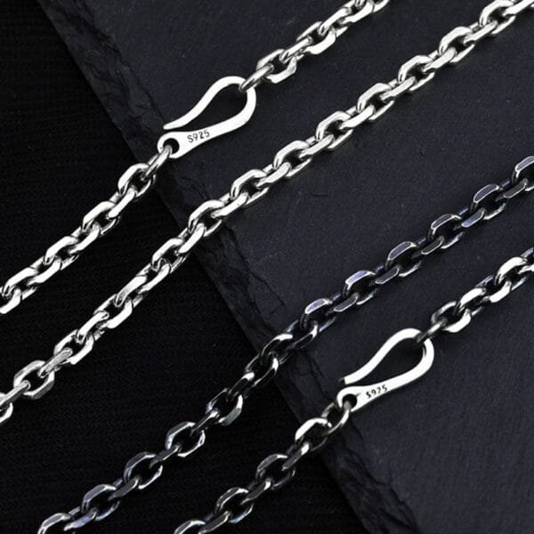 Men's Sterling Silver Twisted Cross Pendant Necklace - Image 4