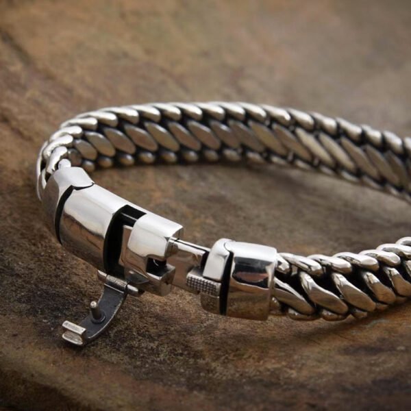 Men's Sterling Silver Braided Chain Bracelet - Image 2