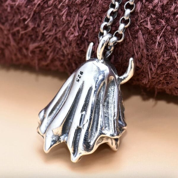 Men's Sterling Silver Japanese Hannya Mask Necklace - Image 5