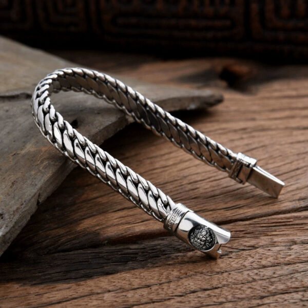 Men's Sterling Silver Mahakala Chain Bracelet - Image 2