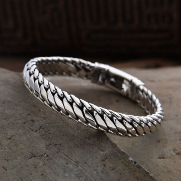 Men's Sterling Silver Mahakala Chain Bracelet - Image 5