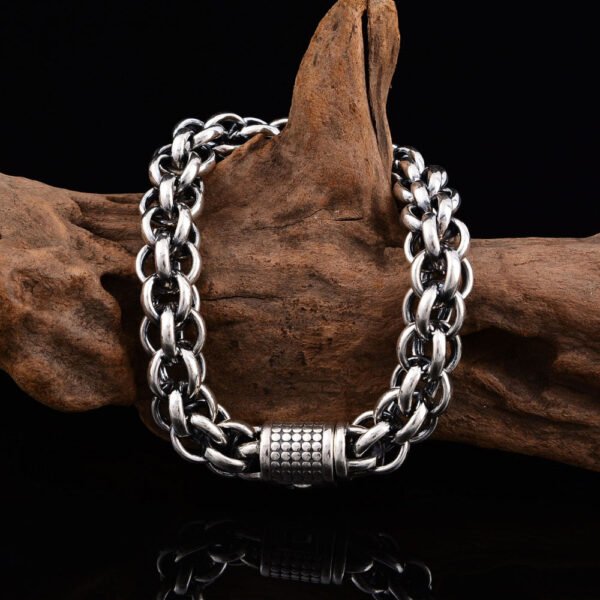 Men's Sterling Silver Multi-Link Chain Bracelet - Image 2