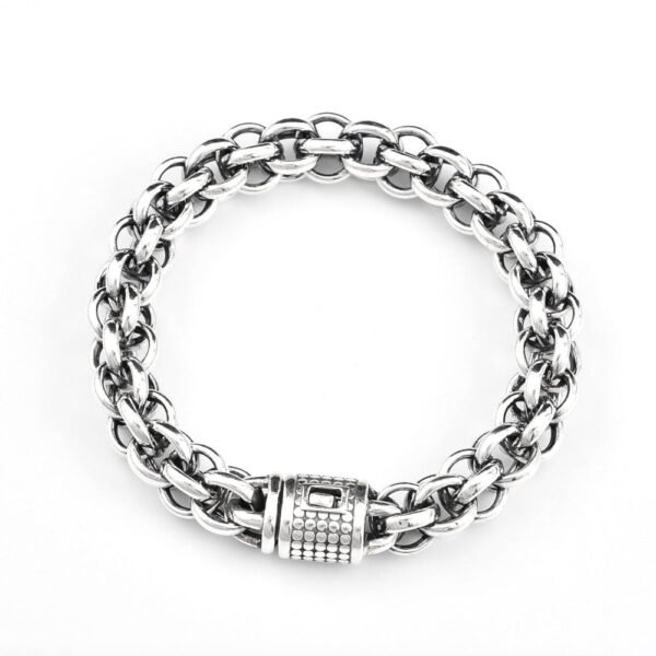 Men's Sterling Silver Multi-Link Chain Bracelet - Image 5