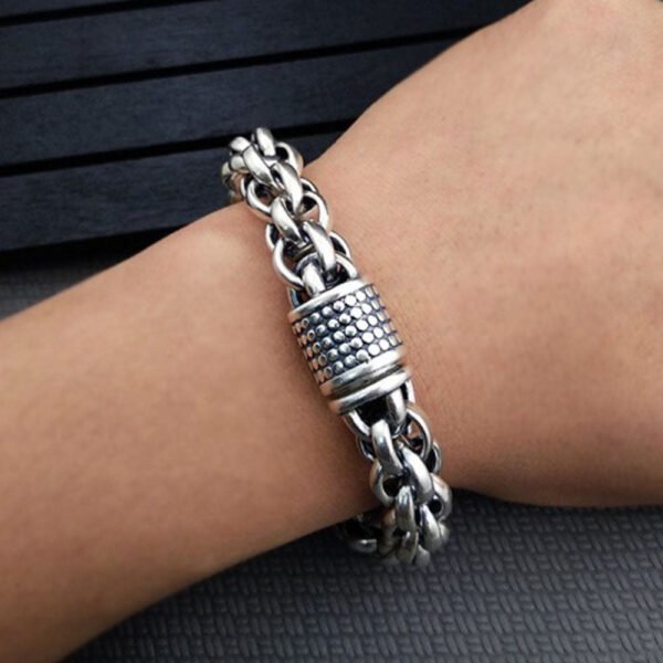 Men's Sterling Silver Multi-Link Chain Bracelet - Image 6