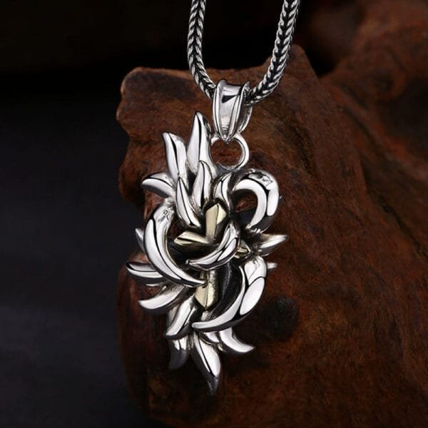Men's Sterling Silver Thorns Tangled Cross Necklace - Image 3