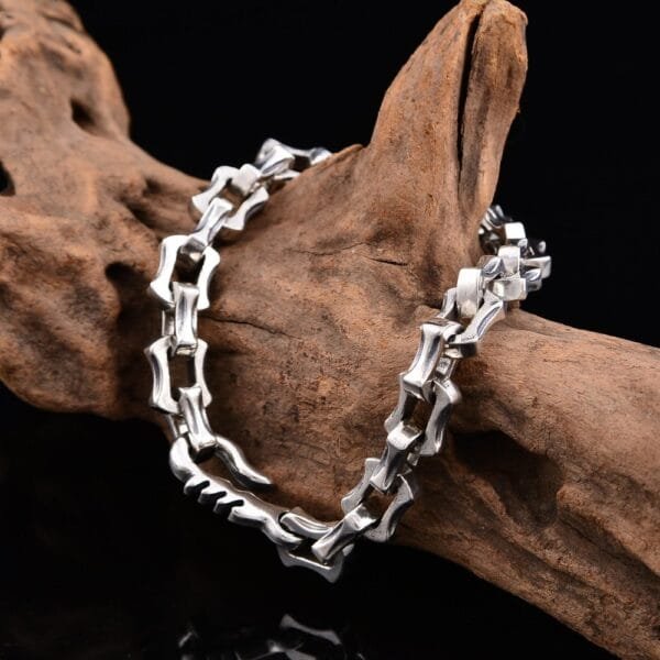 Men's Sterling Silver Chunky Link Chain Bracelet - Image 2