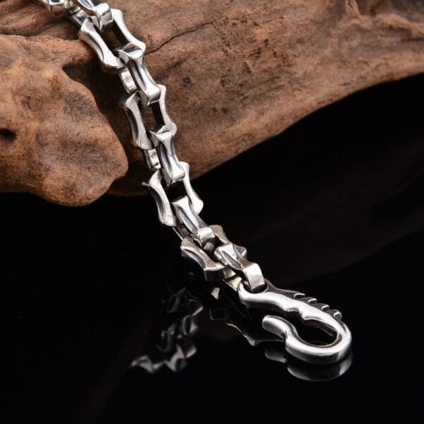 Men's Sterling Silver Chunky Link Chain Bracelet - Image 3